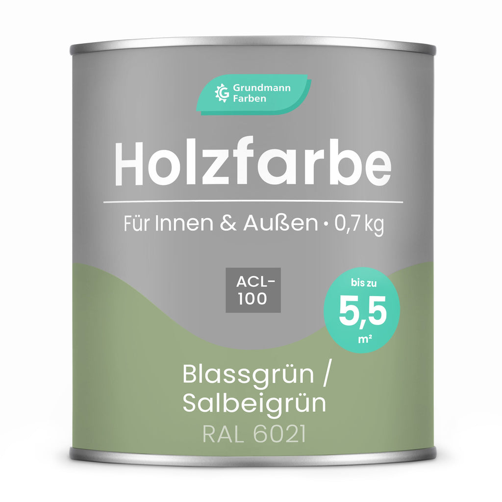 GRUNDMANN Holzfarbe & Wetterschutzfarbe: 3 - in - 1 Holzanstrich inkl. Grundierung - RAL 9002 – Grauweiß 0.7 Kg - Berico Farben