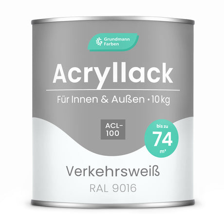 GRUNDMANN Acryllack: Premium 4-in-1 Lack, Buntlack und Möbelfarbe