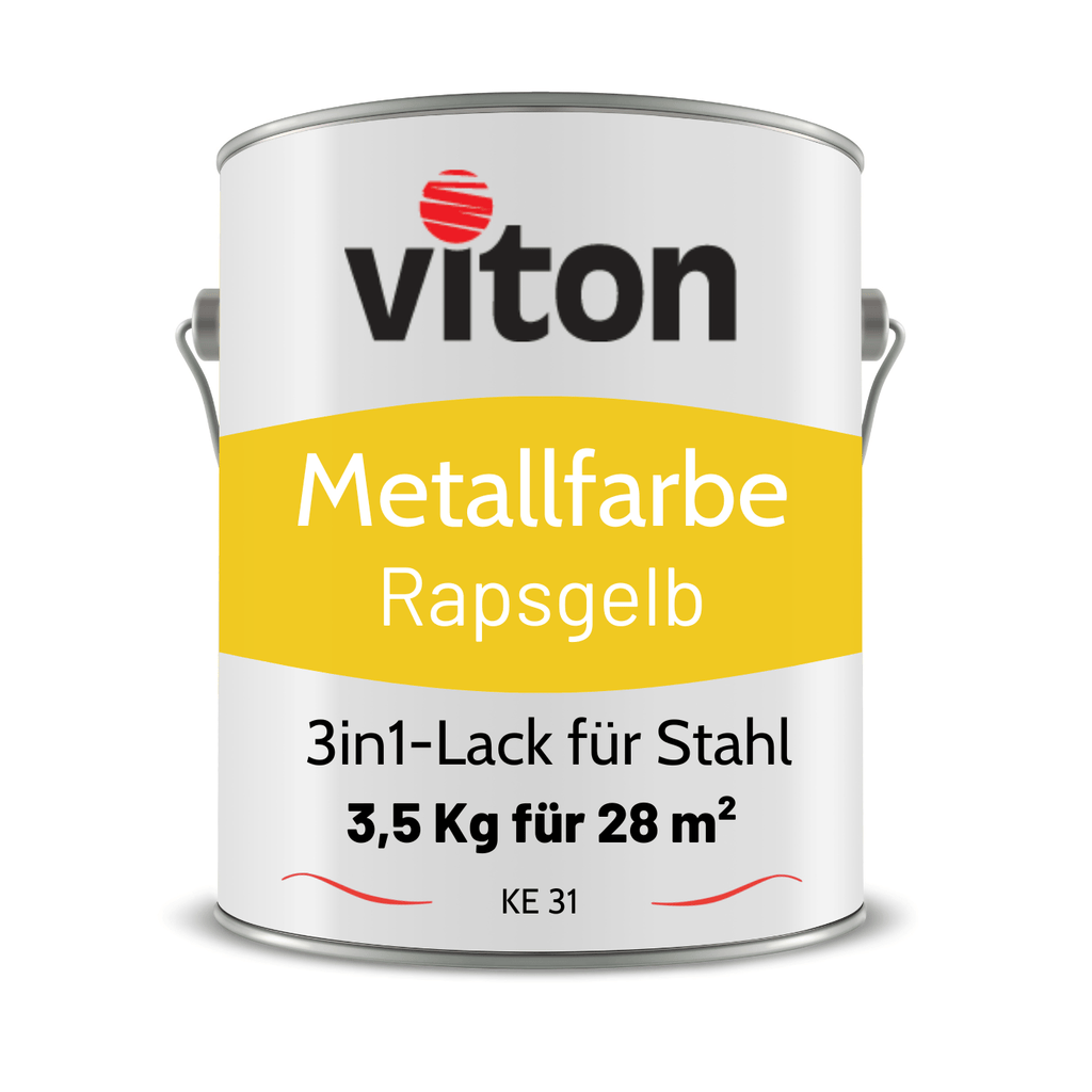 VITON Metallfarbe KE31: 3 - in - 1 inkl. Rostschutz & Grundierung - RAL 9006 - Weißaluminium / Silber 3.5 Kg - Berico Farben