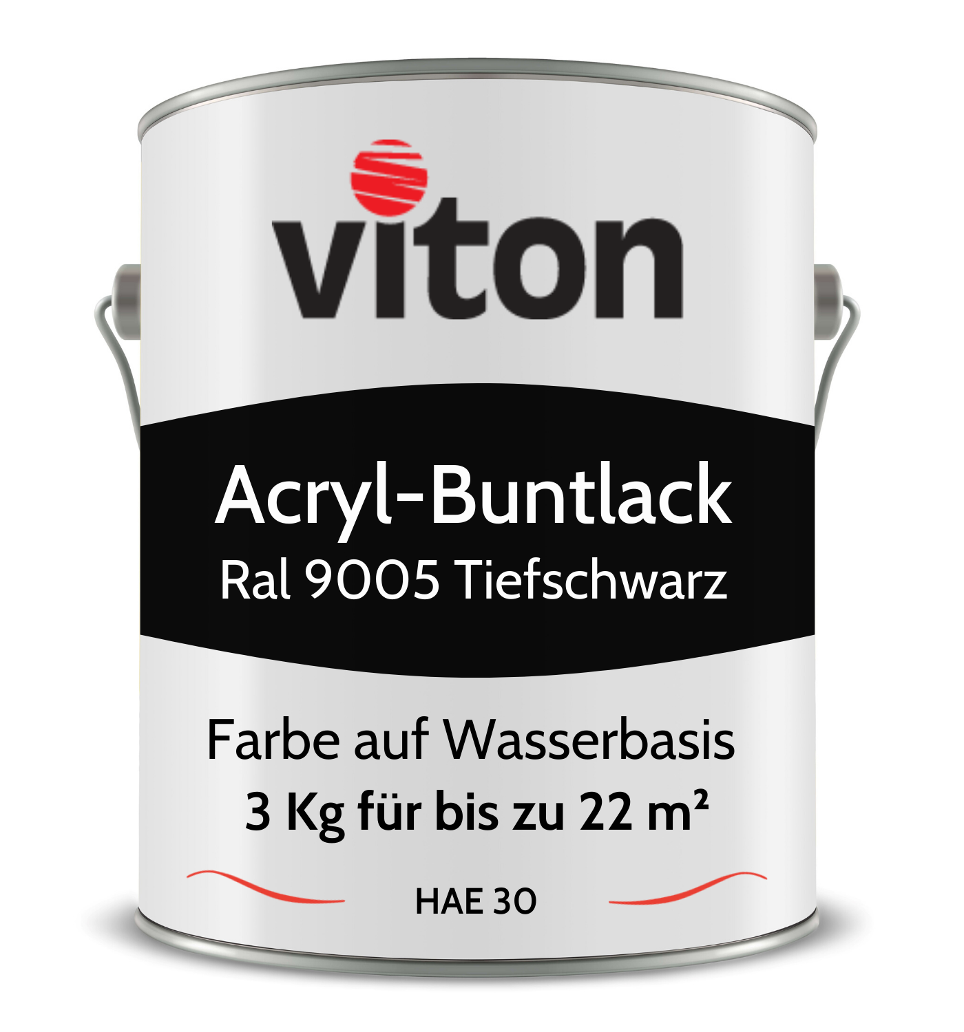 VITON Buntlack & Möbelfarbe HAE 30 - Vielseitig und Umweltschonend - 3 Kg RAL 9016 – Verkehrsweiss - Berico Farben