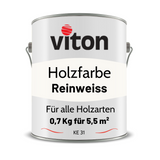VITON Holzfarbe & Wetterschutzfarbe für Außen - 3in1 Grundierung & Deckfarbe