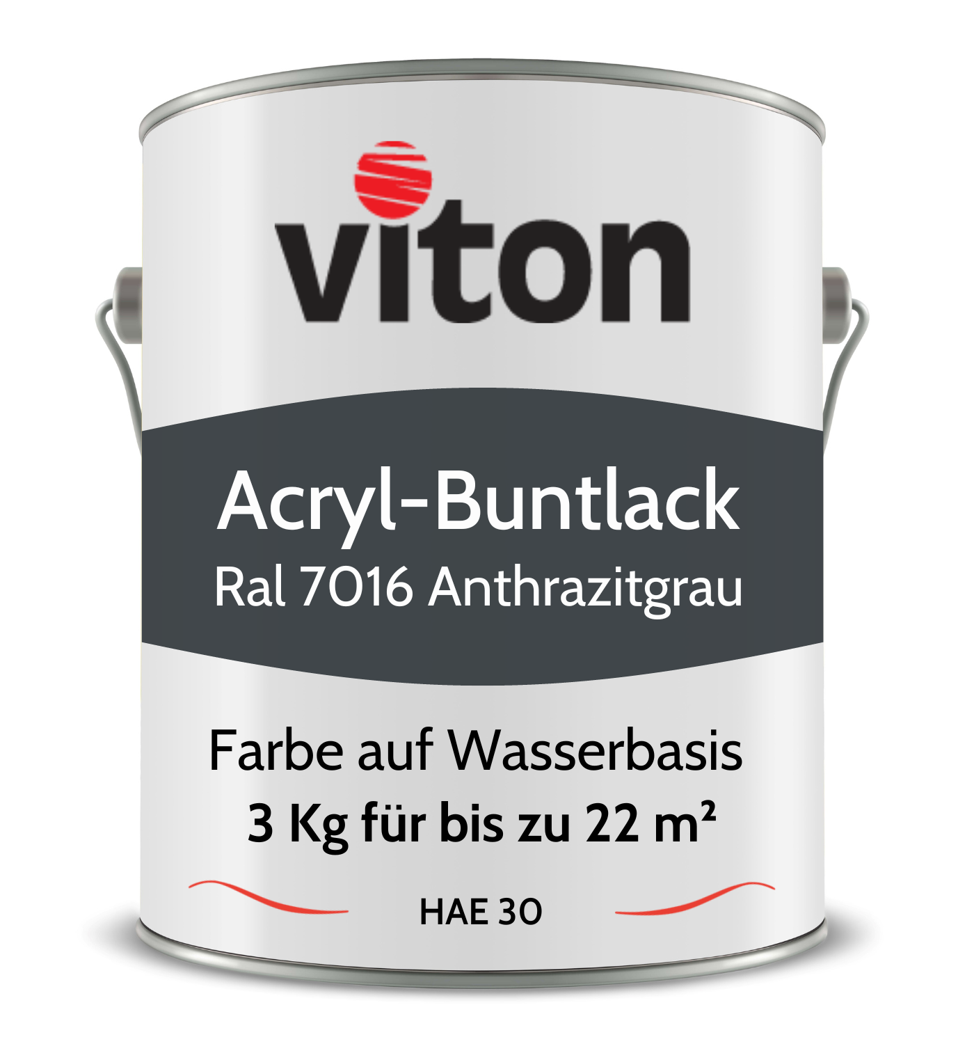 VITON Buntlack & Möbelfarbe HAE 30 - Vielseitig und Umweltschonend - 3 Kg RAL 9016 – Verkehrsweiss - Berico Farben