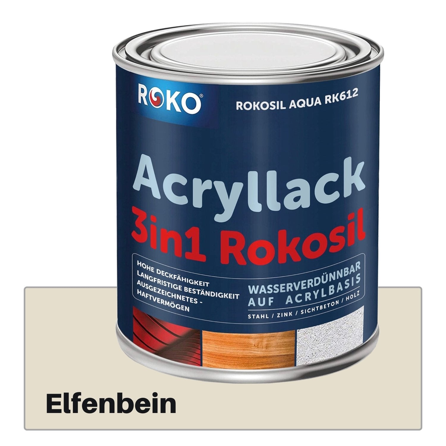 ROKO Acryllack & Buntlack: Der Multifunktionslack - 0.7 Kg Weiss - Berico Farben