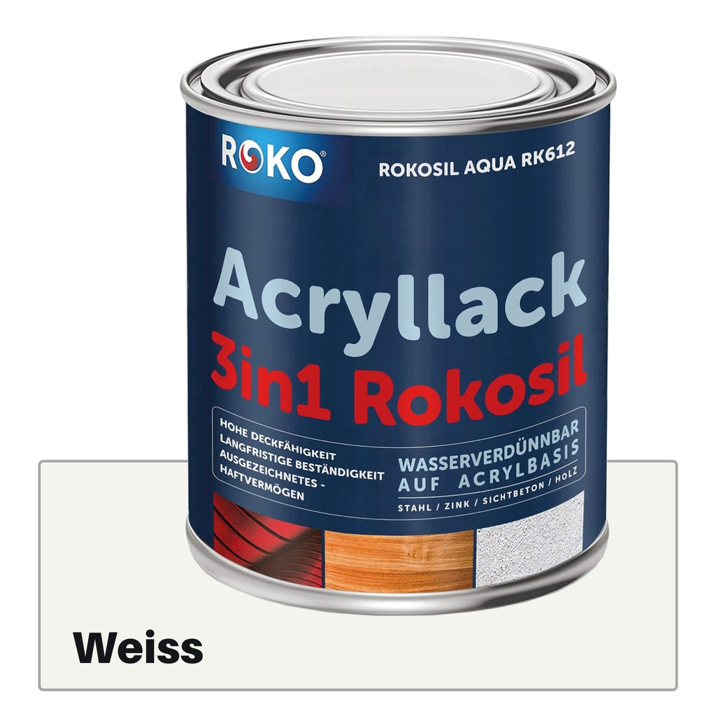 ROKO Acryllack & Buntlack: Der Multifunktionslack - 0.7 Kg Weiss - Berico Farben