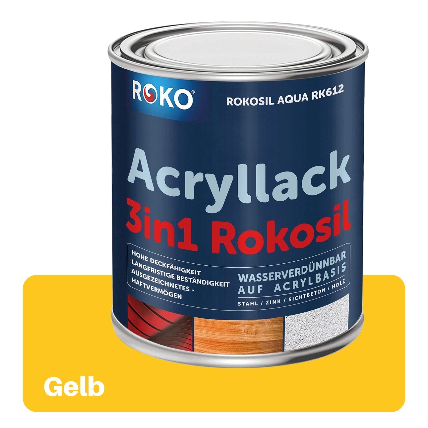 ROKO Acryllack & Buntlack: Der Multifunktionslack - 0.7 Kg Weiss - Berico Farben