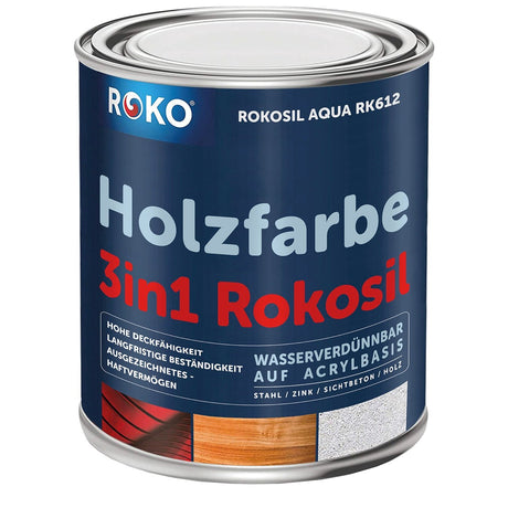 ROKO Holzfarbe: Dauerschutz für Innen und Außen - 0.7 Kg Anthrazit - Berico Farben