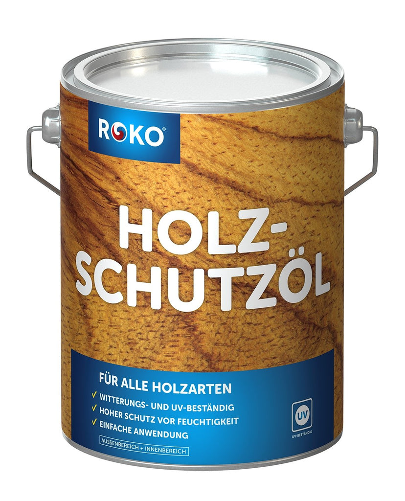 ROKO Pflegeöl für Holz - Farblos für Innen und Außen - Premium Holzöl für alle Holzarten - 1 Liter - Berico Farben