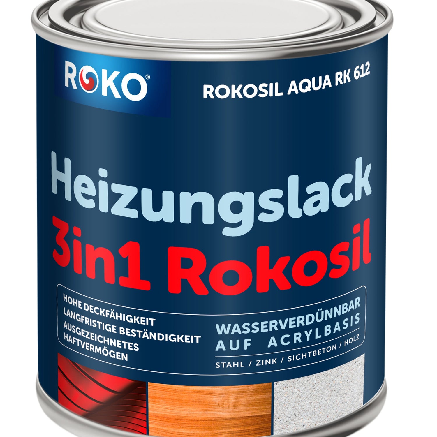 ROKOSIL Heizkörperlack - hochdeckend und hitzbeständig - 0.7 Kg Weiss - Berico Farben
