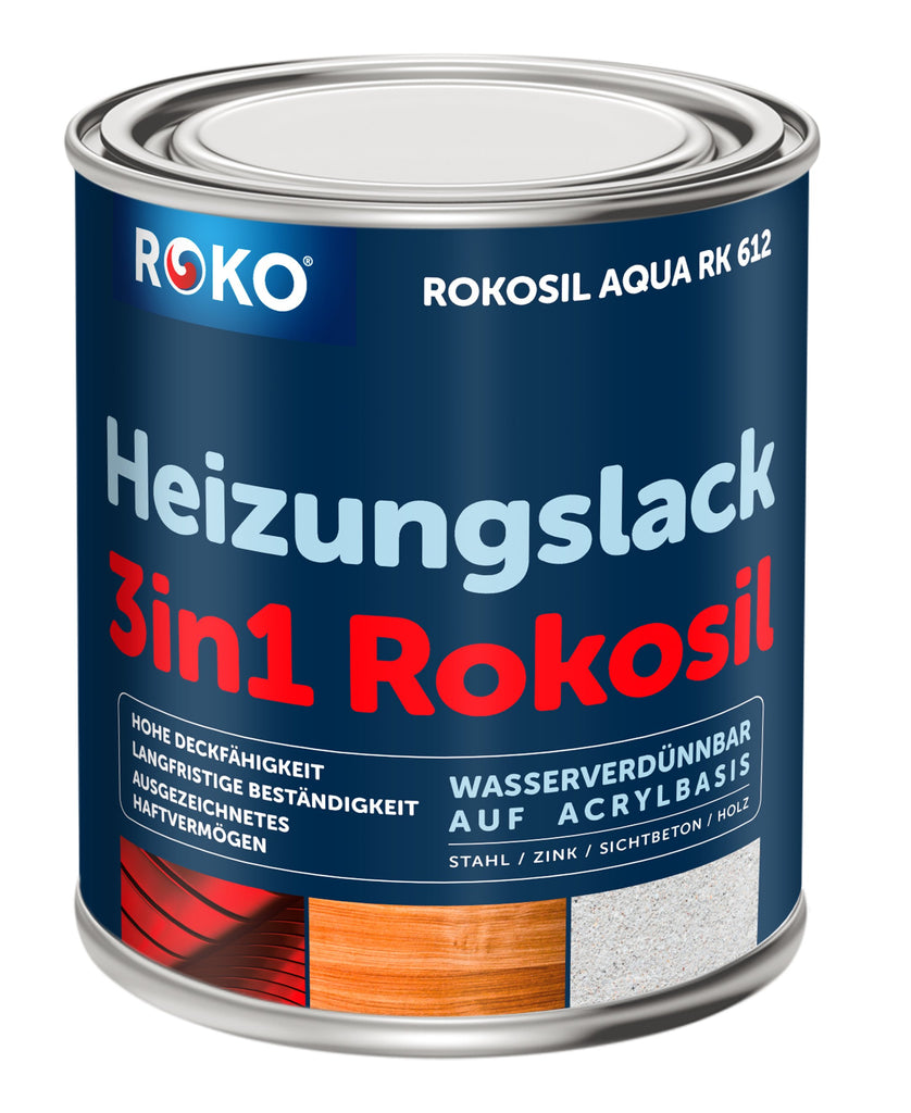 ROKOSIL Heizkörperlack - hochdeckend und hitzbeständig - 0.7 Kg Weiss - Berico Farben