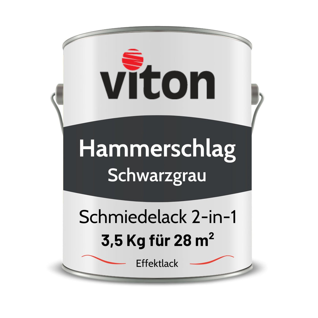 VITON Hammerschlaglack & Eisenglimmer - Schmiedelack mit Glimmereffekt - 0.7 kg Schwarzgrau - Berico Farben