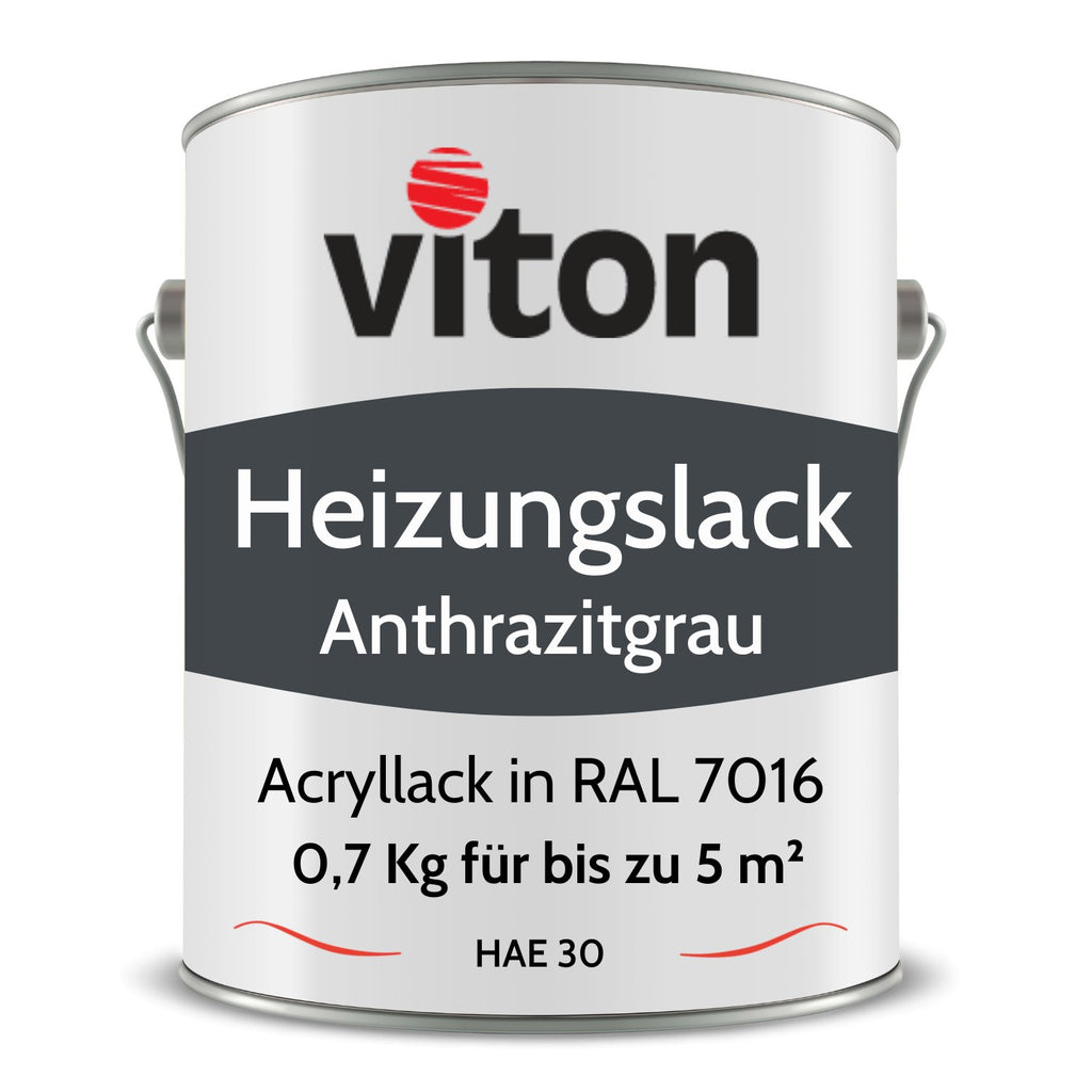 VITON Heizkörperlack - Hitzebeständig und Vergilbungsfrei - RAL 7016 – Anthrazitgrau 0.7 kg - Berico Farben