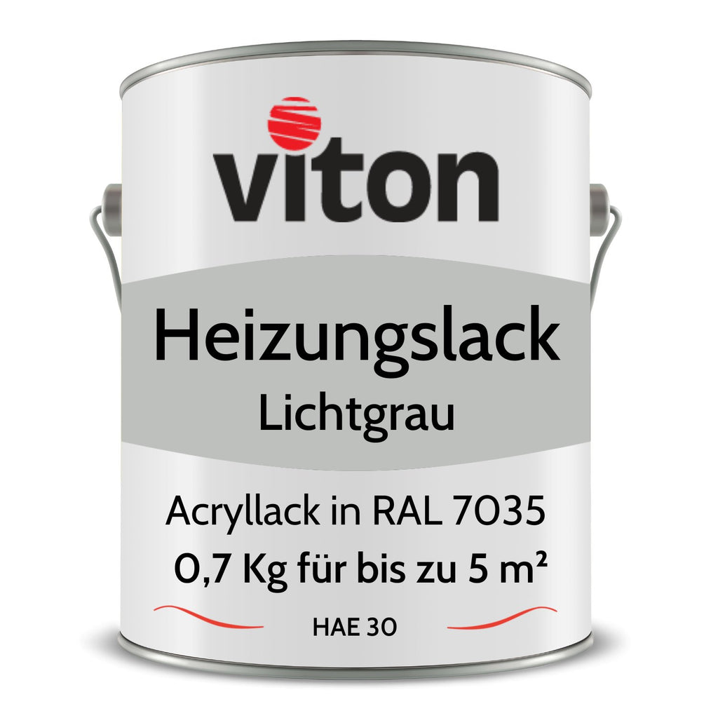 VITON Heizkörperlack - Hitzebeständig und Vergilbungsfrei - RAL 7035 – Lichtgrau 0.7 kg - Berico Farben