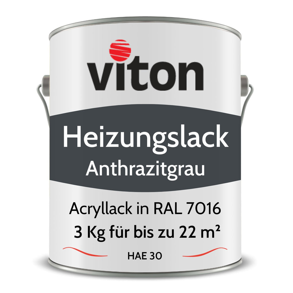 VITON Heizkörperlack - Hitzebeständig und Vergilbungsfrei - RAL 7016 – Anthrazitgrau 3 kg - Berico Farben