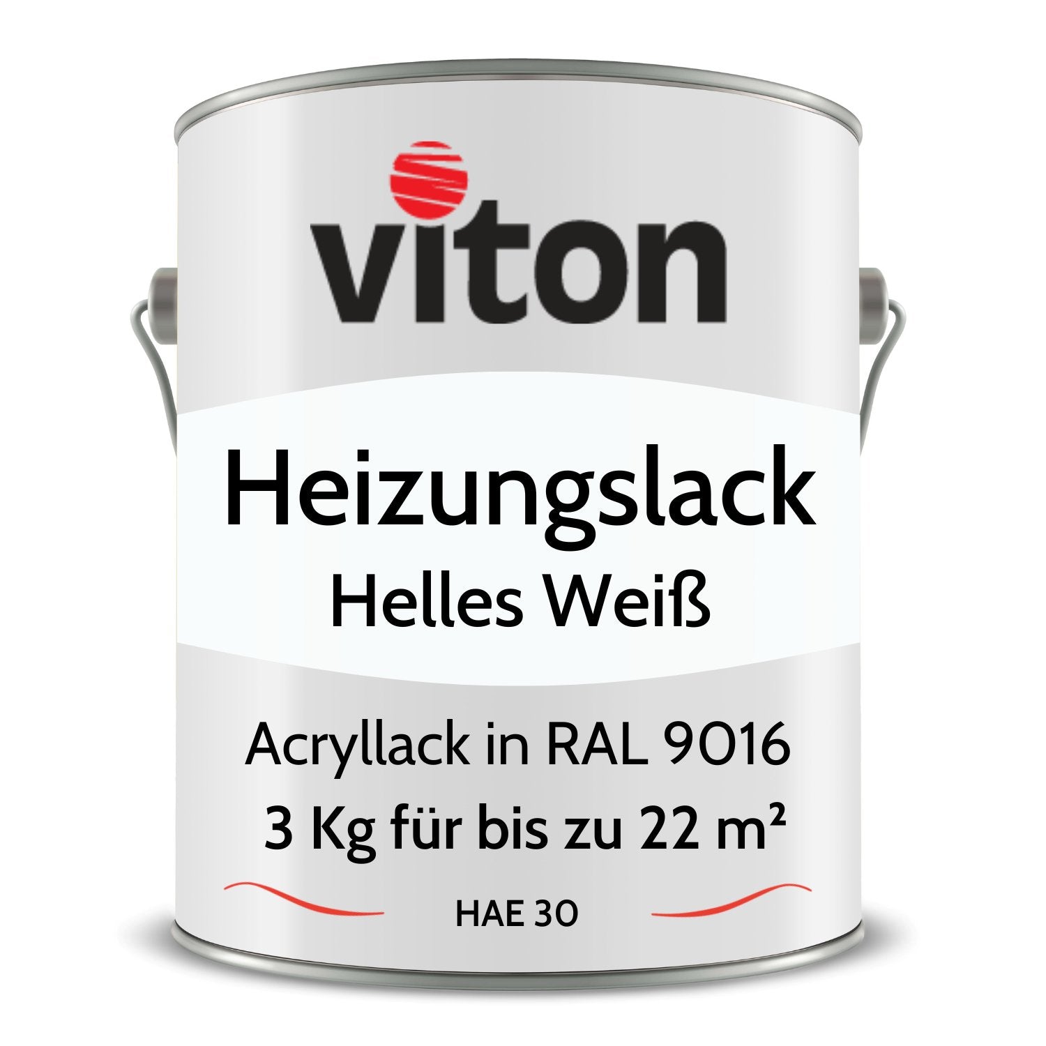 VITON Heizkörperlack - Hitzebeständig und Vergilbungsfrei - RAL 9016 – Verkehrsweiss 3 kg - Berico Farben