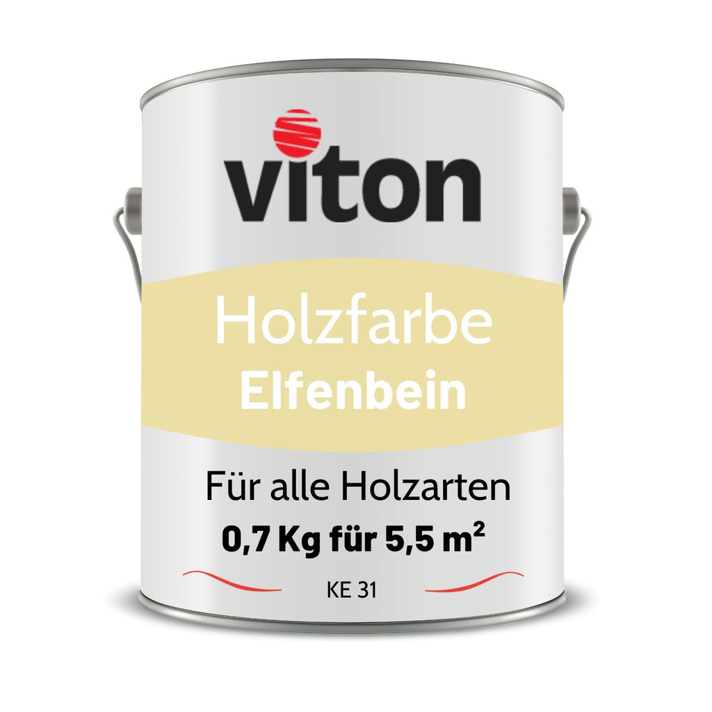 VITON Holzfarbe & Wetterschutzfarbe für Außen - 3in1 Grundierung & Deckfarbe - RAL 1015 - Hellelfenbein 3.5 Kg - Berico Farben