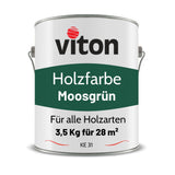 VITON Holzfarbe & Wetterschutzfarbe für Außen - 3in1 Grundierung & Deckfarbe - RAL 1015 - Hellelfenbein 3.5 Kg - Berico Farben