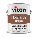 VITON Holzfarbe & Wetterschutzfarbe für Außen - 3in1 Grundierung & Deckfarbe - RAL 1015 - Hellelfenbein 3.5 Kg - Berico Farben
