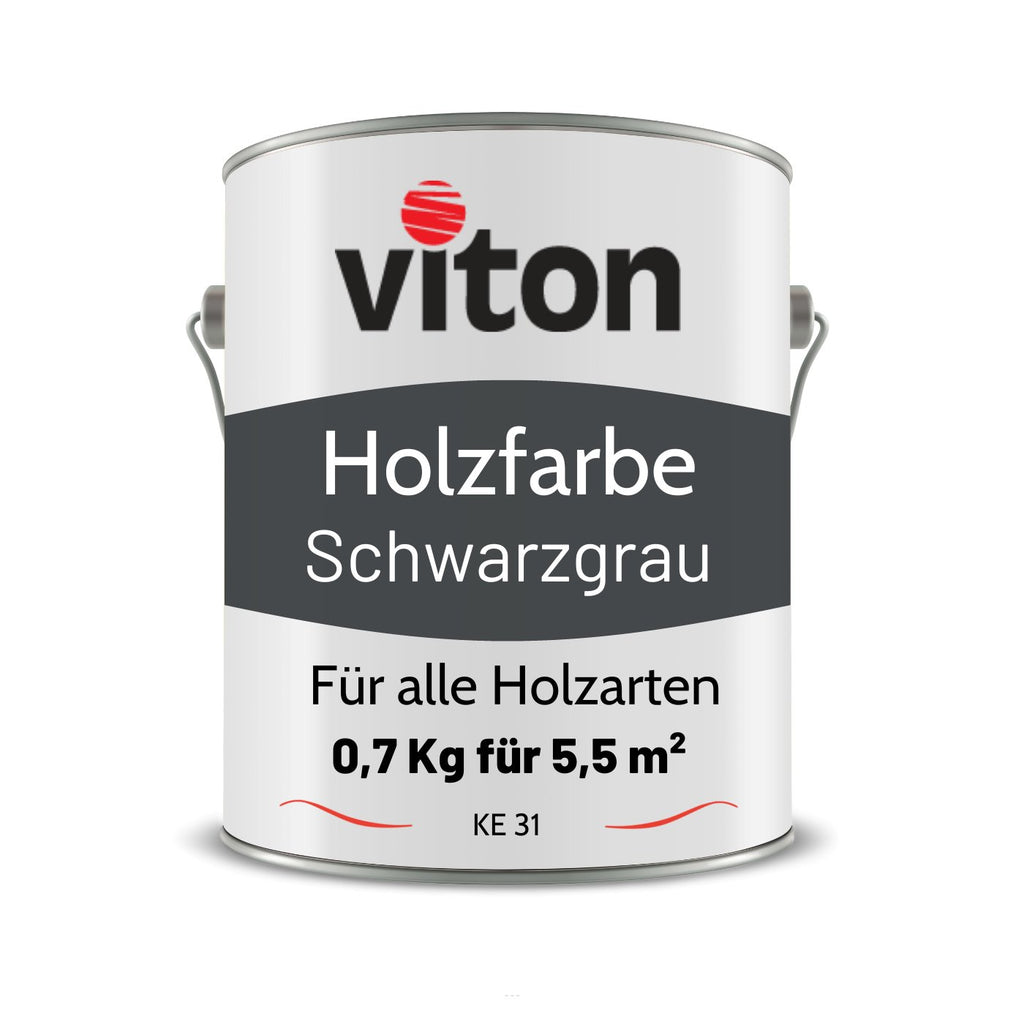 VITON Holzfarbe & Wetterschutzfarbe für Außen - 3in1 Grundierung & Deckfarbe - RAL 9006 - Silbergrau 3.5 Kg - Berico Farben