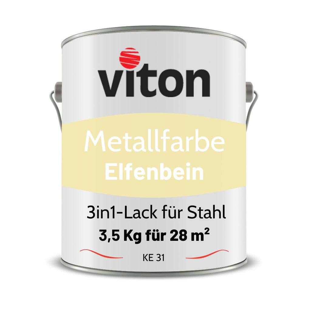VITON Metallfarbe KE 31 für Außen inkl. Rostschutz & Grundierung - RAL 7035 - Lichtgrau 3.5 Kg - Berico Farben