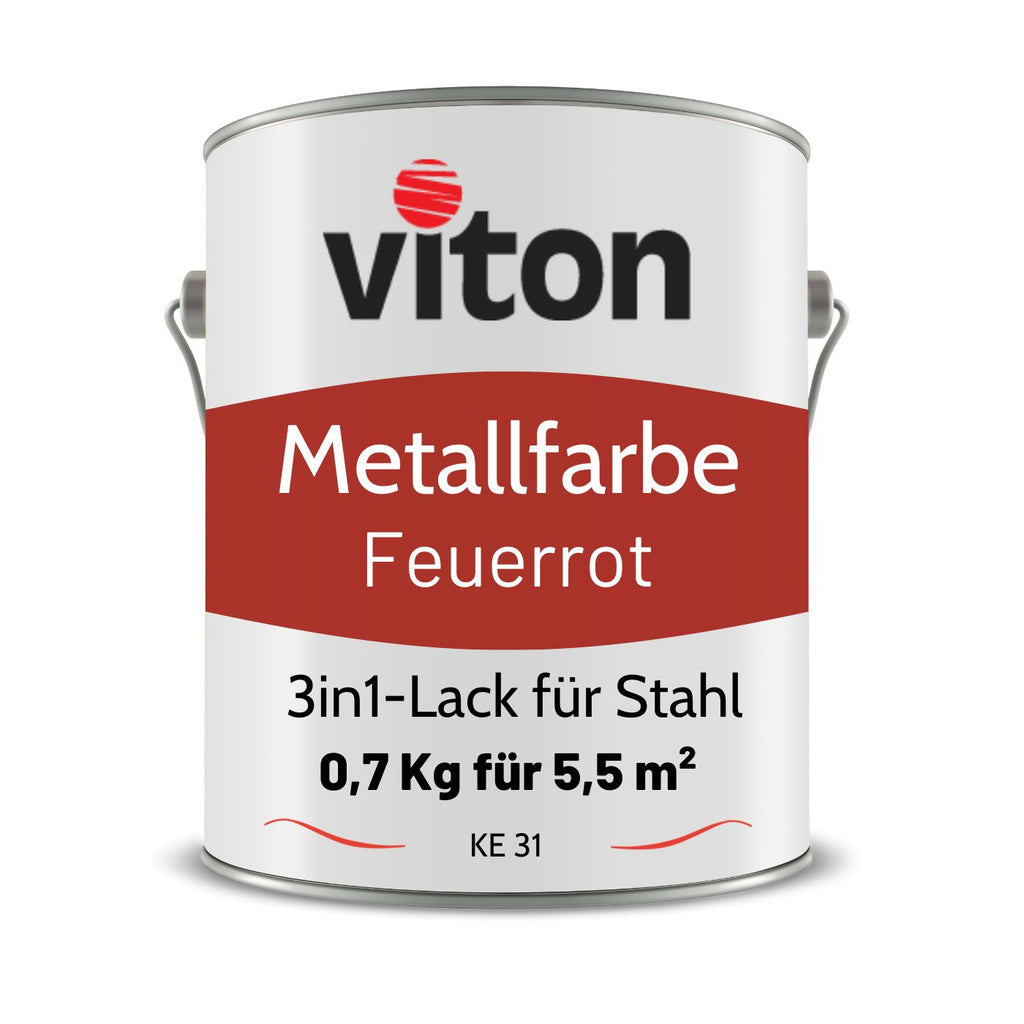 VITON Metallfarbe KE 31 für Außen inkl. Rostschutz & Grundierung - RAL 9006 - Silbergrau 3.5 Kg - Berico Farben